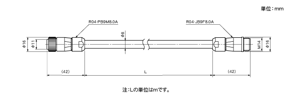 延長センサケーブル3P-S-0102/3P-RBT-0102/4P-S-0102/4P-RBT-0102/3S-RBT-0102