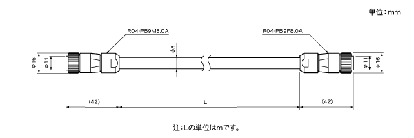 延長センサケーブル3S-RBT-0103/4P-RBT-0103