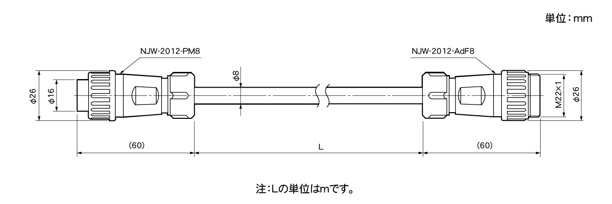 延長センサケーブル 4P-S-4344/4P-RBT-4344/4P-URT-4344/4P-HRT-4344