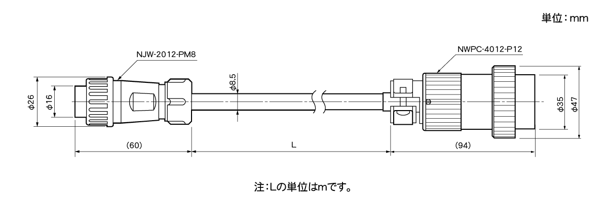 延長センサケーブル 5S-RBT-4355